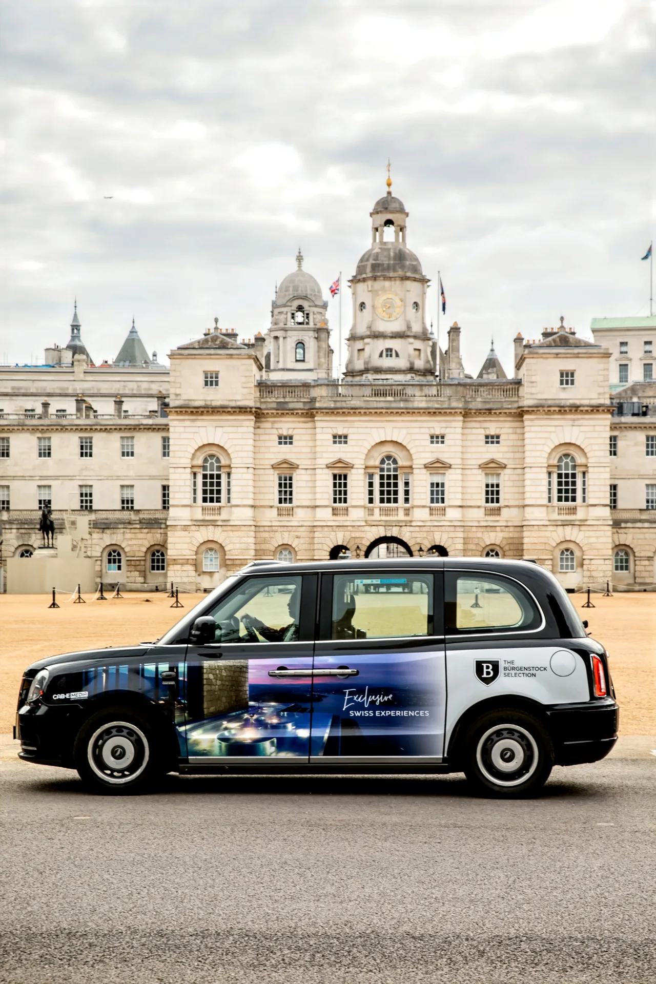 Superside (doors and wings) taxi advertising format, Cab-E Media