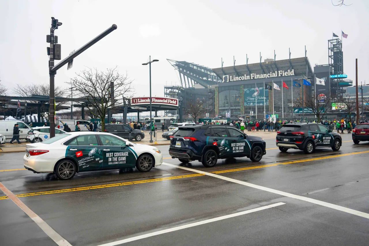 AAA x Philadelphia Eagles branded car wrap (Carvertise campaign)