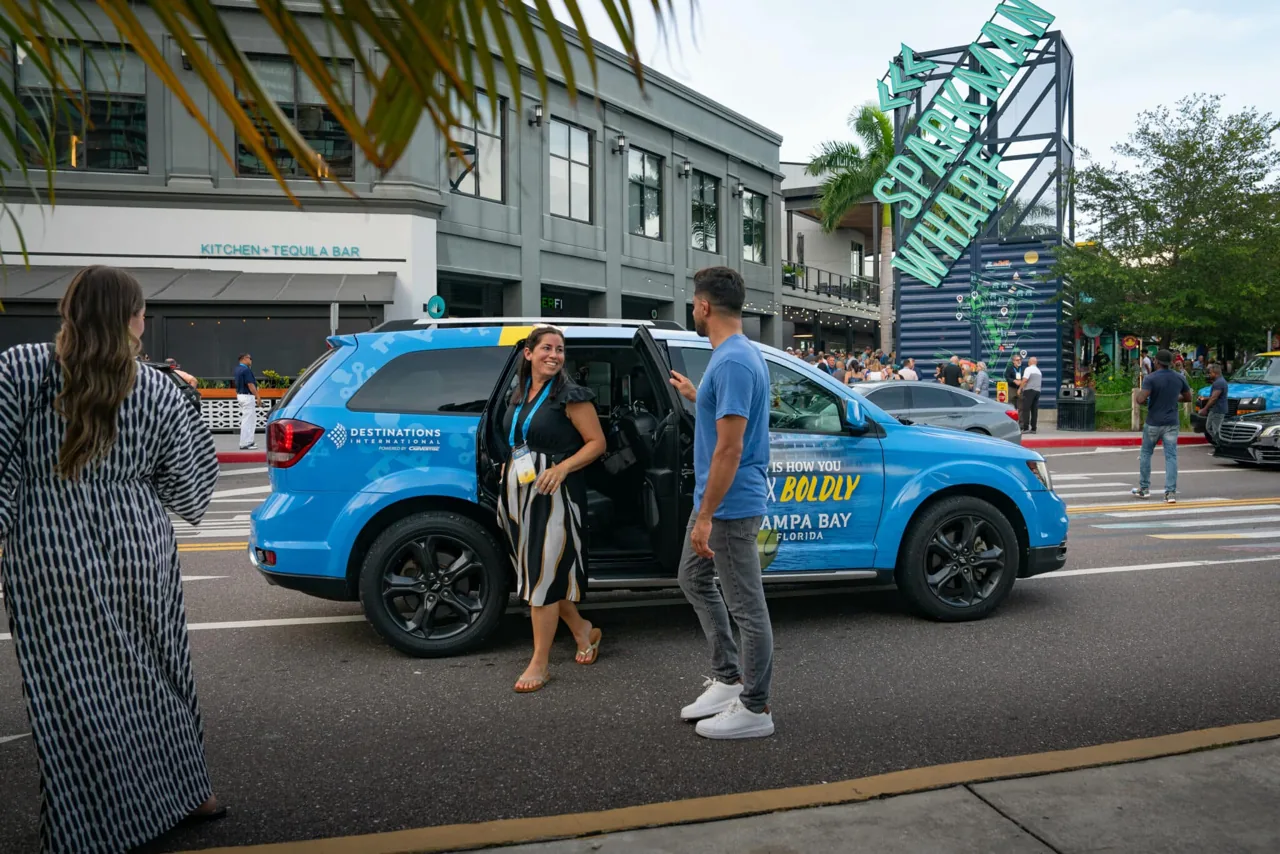 Visit Tampa Bay branded chauffeur car wrap (Carvertise tourism campaign)