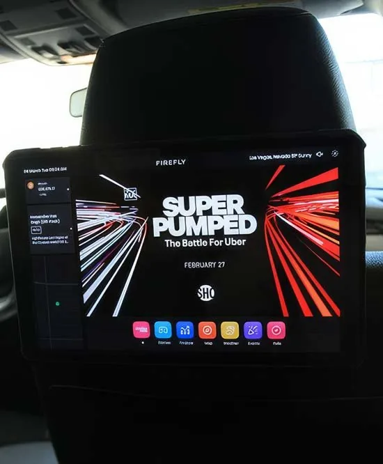 Firefly in-car TaxiTV backseat passenger screen