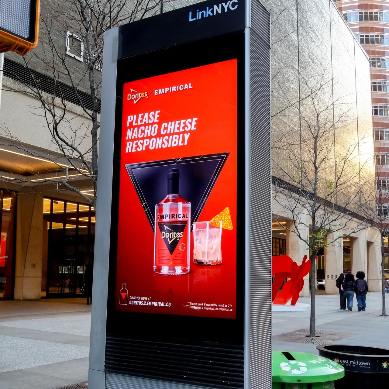 Doritos x Empirical spirits collaboration ad on the LinkNYC kiosk network, NYC