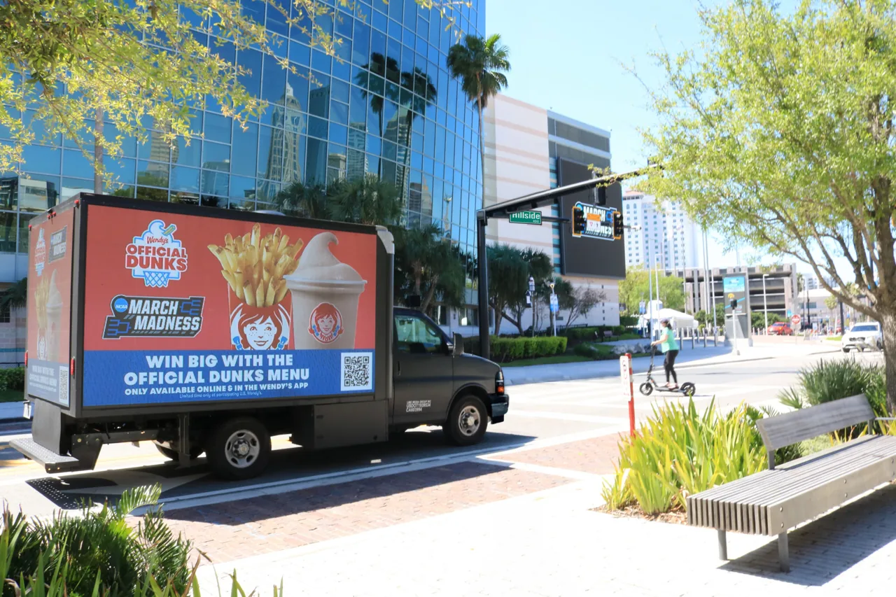 Wendy's 'Official Dunks' March Madness LED billboard box truck (Lime Media)