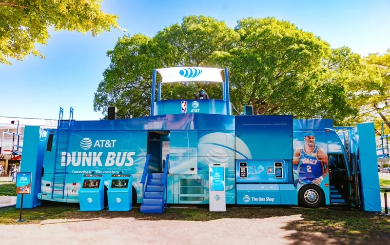 AT&T 'Dunk Bus' NBA experiential activation vehicle, Miami (Lime Media)