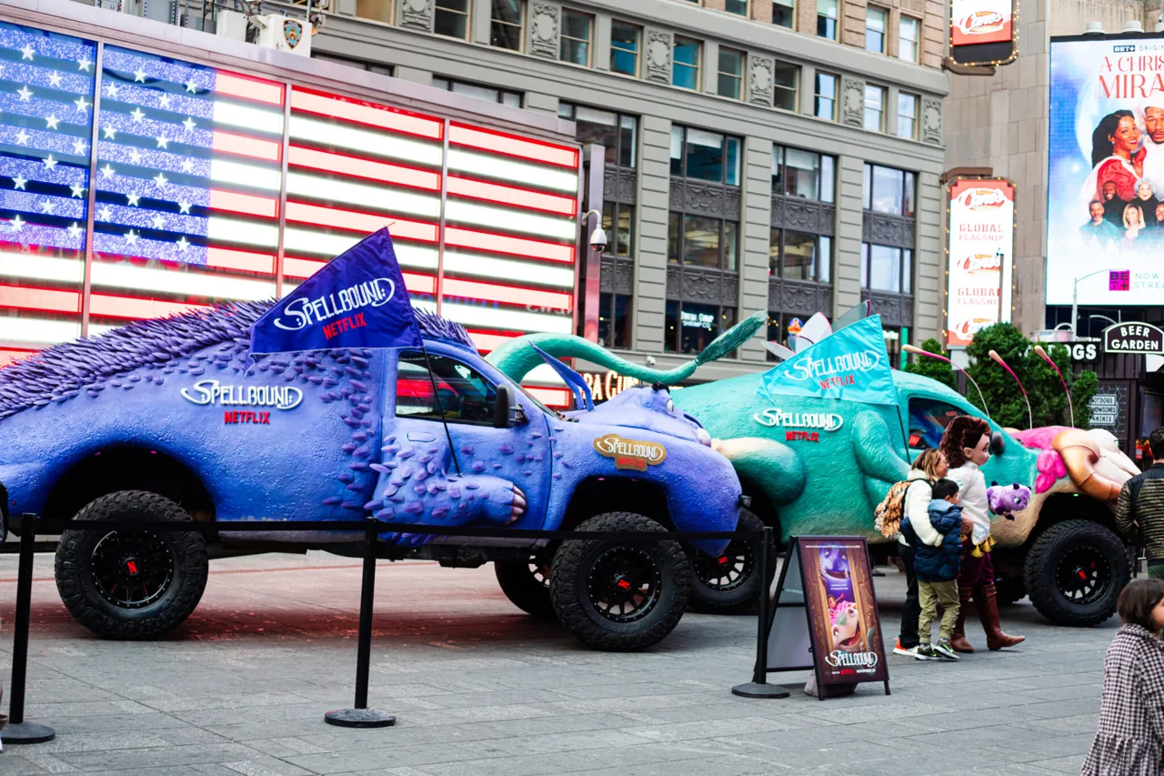 Netflix 'Spellbound' drivable 3D monster-truck vehicles on tour (Lime Media custom 3D vehicles)