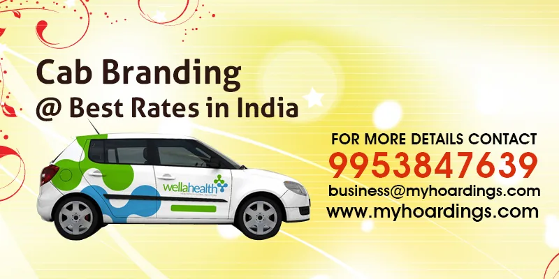 Ola / Uber cab branding (wrapped ride-share taxis) in India, MyHoardings