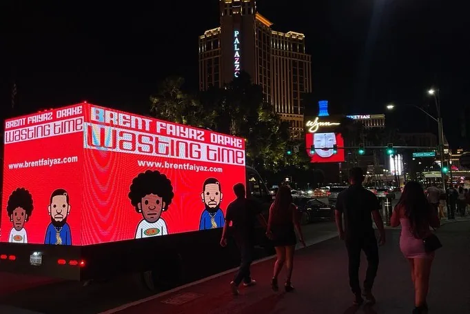 Brent Faiyaz 'Wasting Time' on a digital LED mobile billboard truck (Las Vegas Strip)