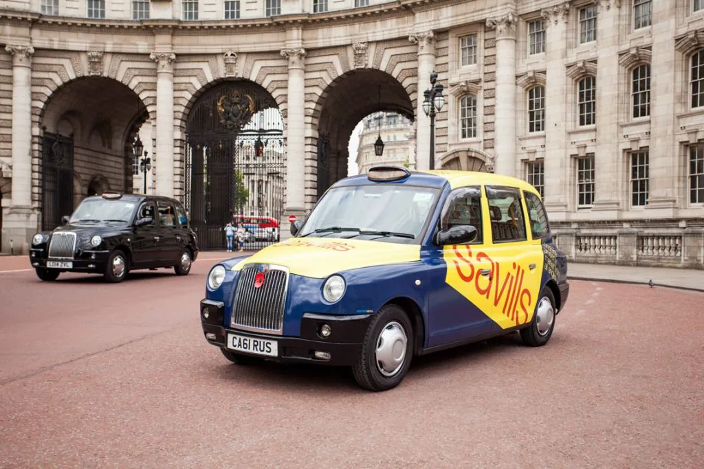 Savills branded London taxi livery