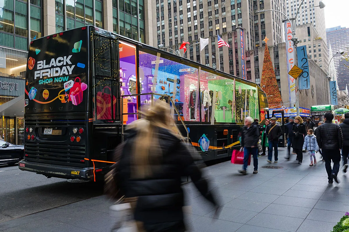 TikTok full wrap on a NYC trolley/vehicle, Vector Media
