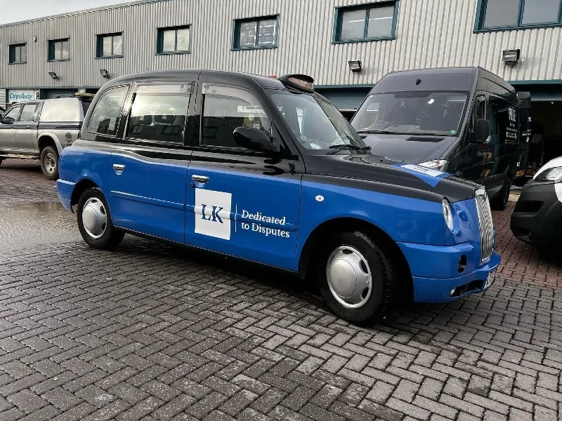 Branded taxi wrap by Wrap UK, from their Taxi Wraps service page