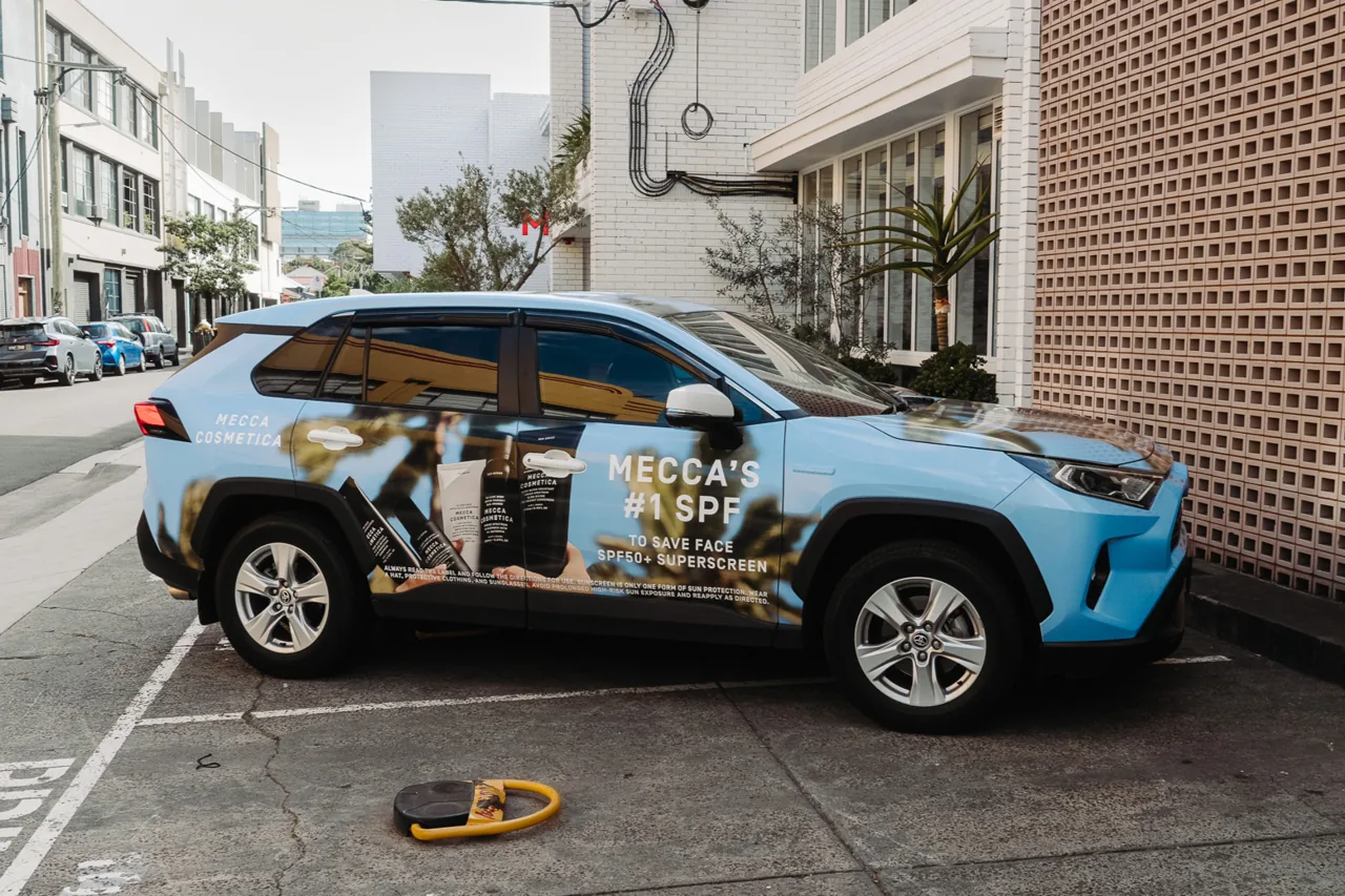 MECCA branded vehicle wrap from Wrappr's 'Wraps In The Wild' gallery